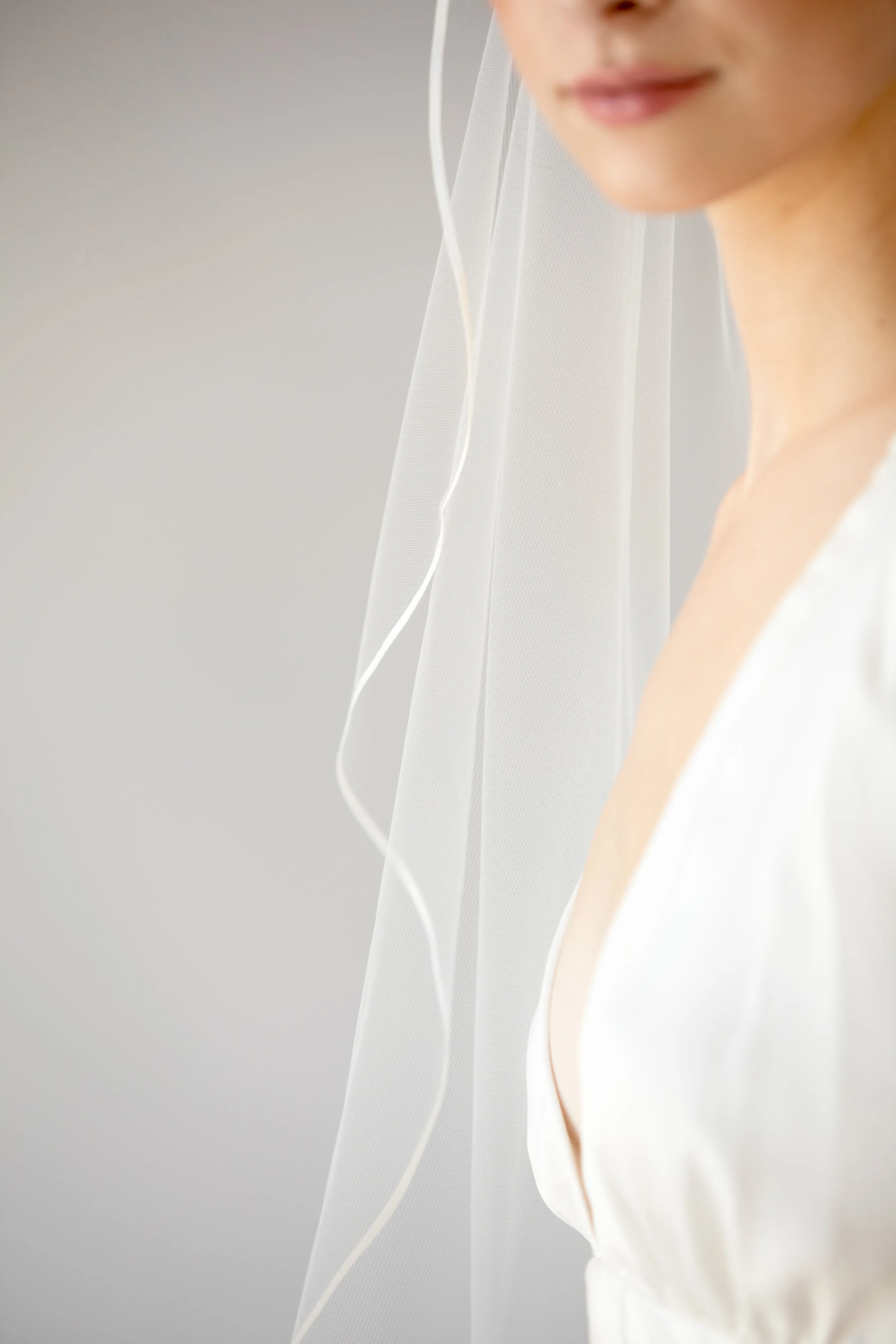 Blaise wavy bridal fingertip length veil. — Justine M Couture